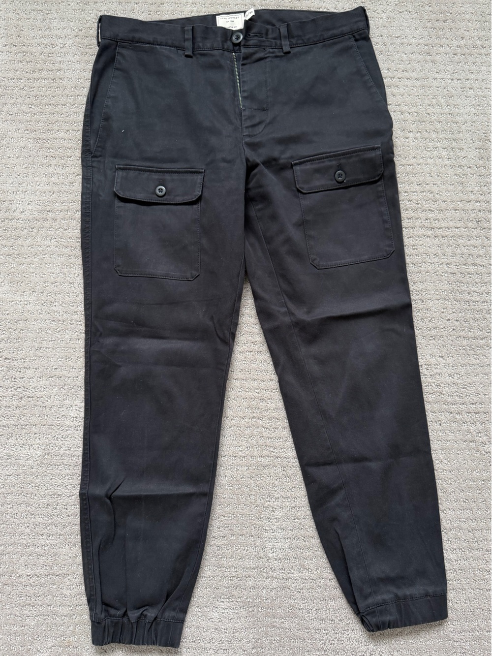 Club Monaco Black Cargo Pants with Button Flap Pockets